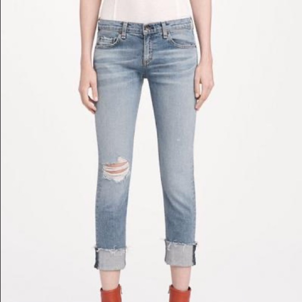Rag & Bone Dre Mid-rise Distressed Boyfriend Jeans In June